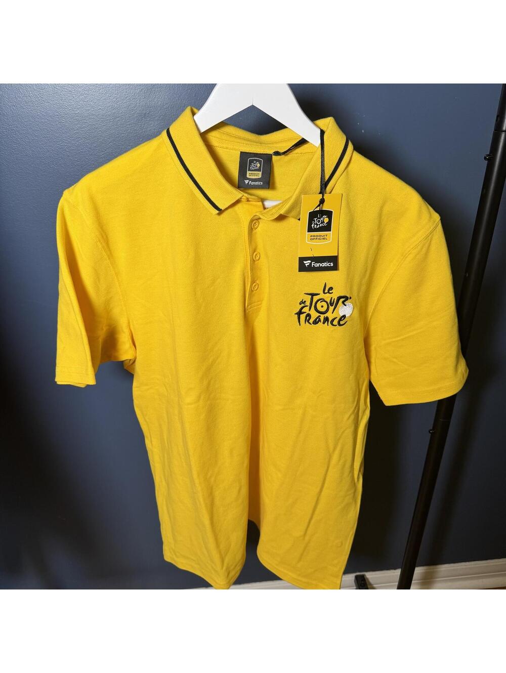 Tour de France Yellow Polo Shirt Fanatics Official Cotton Cycling XL NWT